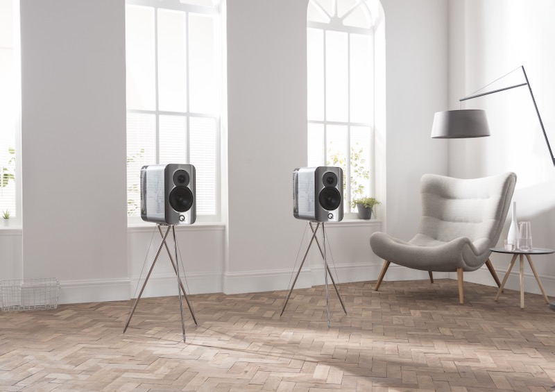 Q Acoustics Concept 300 Silver Ebony Lifestyle Photograph