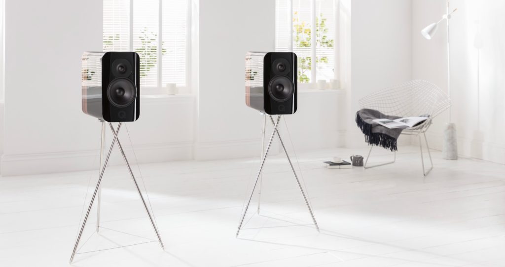 Q Acoustics Concept 300 Black Rosewood Grill Off