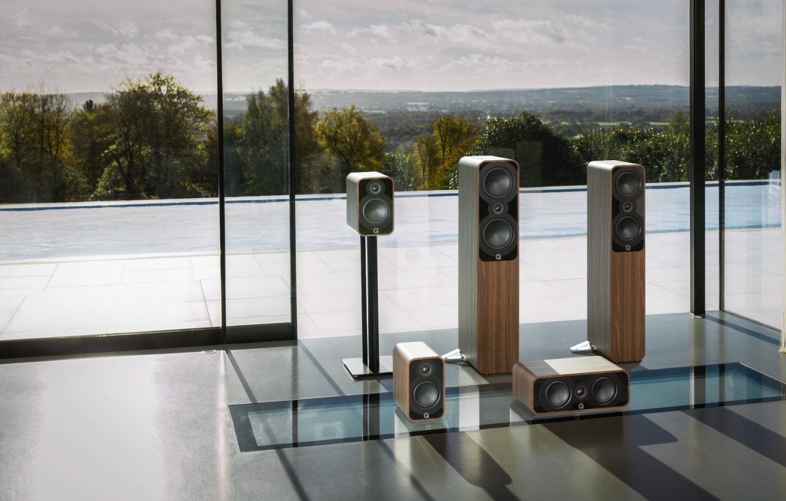 Q Acoustics 5000 Series Rosewood No Grilles