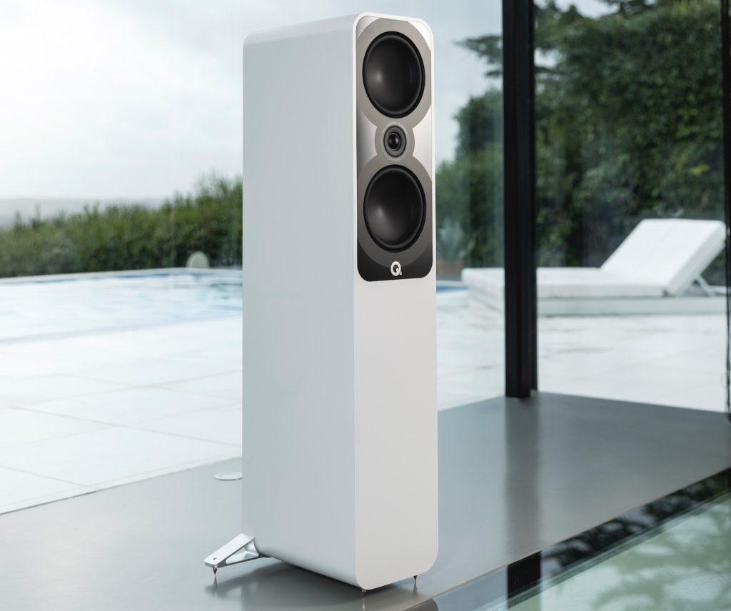 Q Acoustics 5050 Floorstanding Speakers White Lifestyle