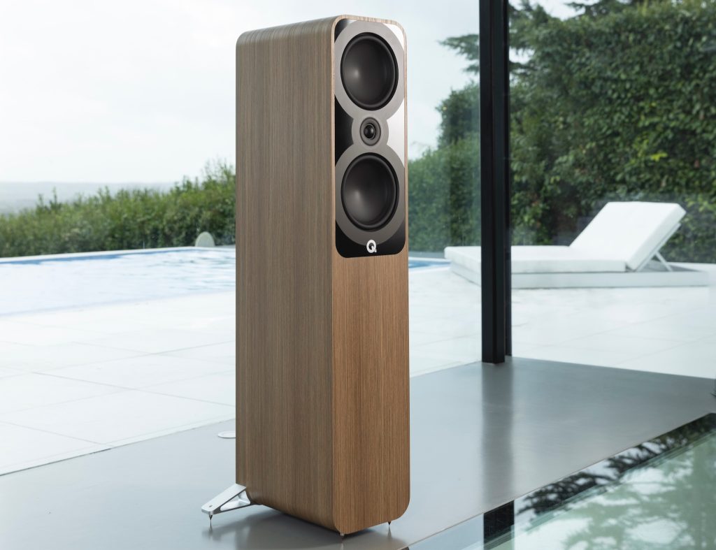 Q Acoustics 5050 Holm Oak No Grille Lifestyle